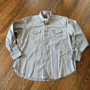 Wrangler Vintage Pearl Snap Bull Riding Western Shirt Mens Size XXL Rodeo Cowboy